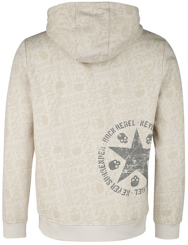Gothicana By Emp "Beige Hooded Jacket With Prints" Hoodie Jacket Beige By Rock Rebel By EMP