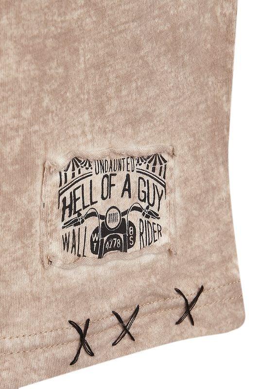 Gothicana By Emp "Beige T-Shirt With Crew Neck And Print" T-Shirt Beige By Rock Rebel By EMP