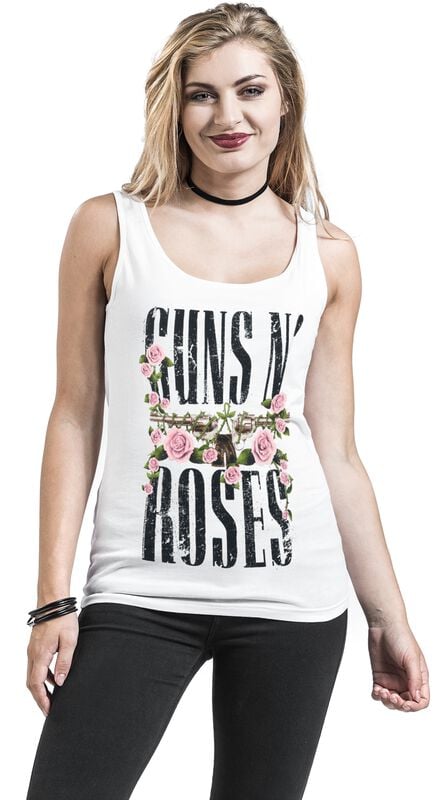 Gothicana By Emp "Big Guns" Top White By Guns N' Roses