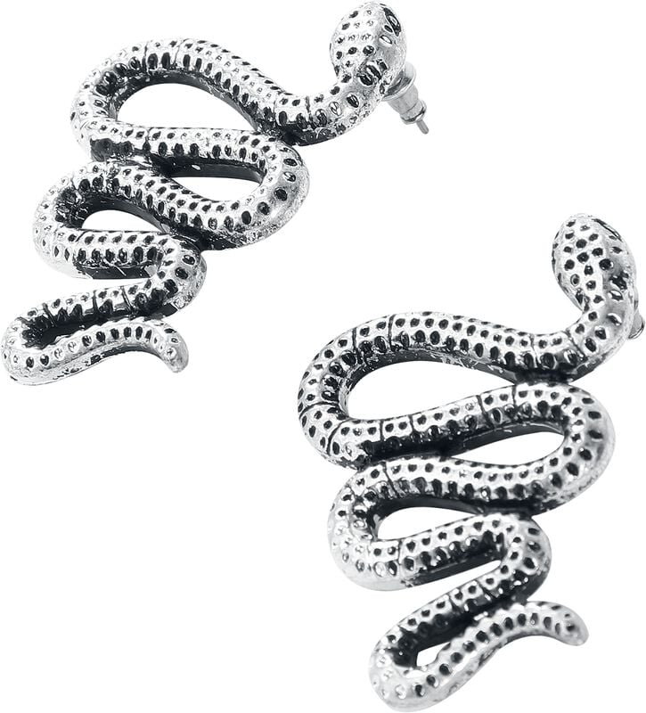 Gothicana By Emp "Big Snake" Earring Set Silver-coloured By Rock Rebel By EMP