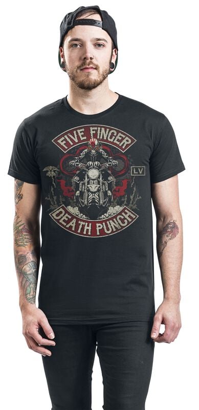 Gothicana By Emp "Biker Skully" T-Shirt Black By Five Finger Death Punch