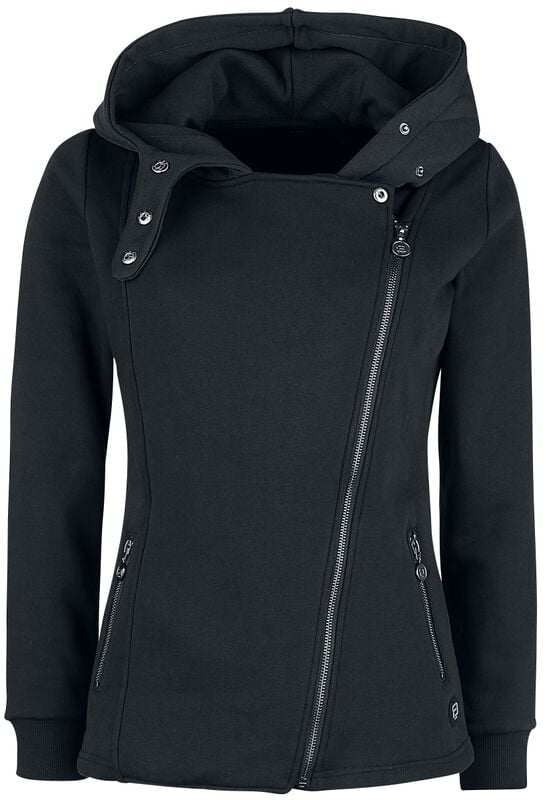 Gothicana By Emp "Biker-Style Sweat Hooded Jacket" Hoodie Jacket Black By RED By EMP