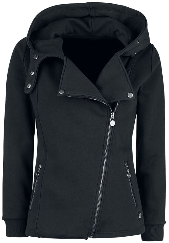 gothicana by emp "Biker-Style Sweat Hooded Jacket" Hoodie Jacket black by RED by EMP