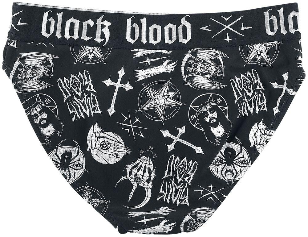 Gothicana By Emp "Bikini Bottoms With Occult Symbols" Bikini Bottom Black By Black Blood By Gothicana