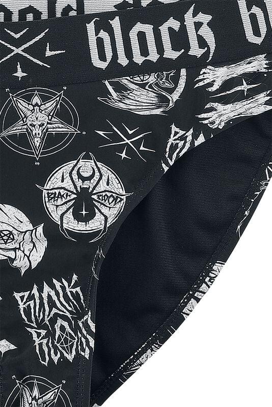 Gothicana By Emp "Bikini Bottoms With Occult Symbols" Bikini Bottom Black By Black Blood By Gothicana