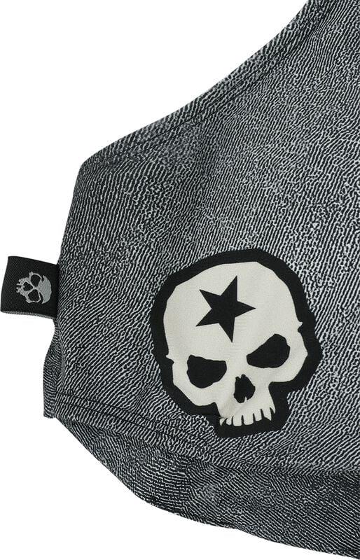 Gothicana By Emp "Bikini Top With Old School Prints" Bikini Top Dark Grey-black By Rock Rebel By EMP