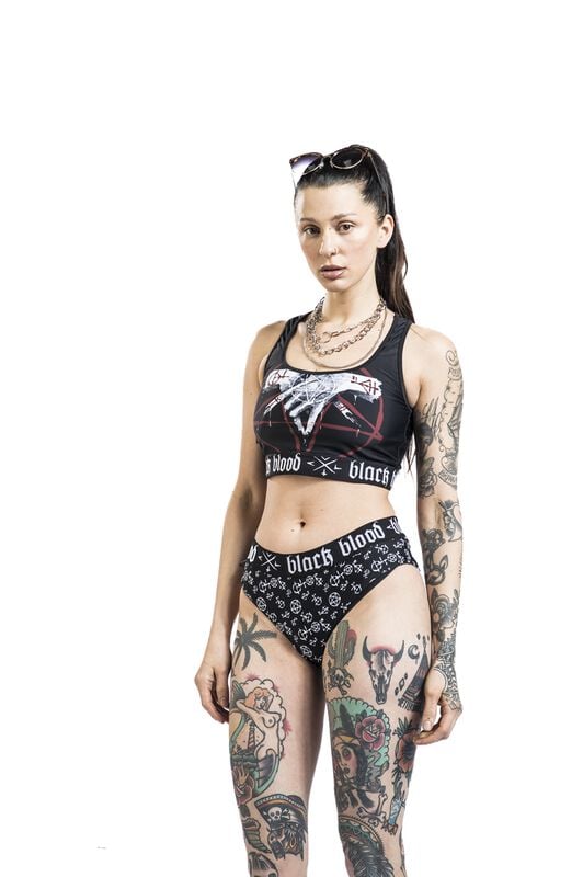 Gothicana By Emp "Bikini Top With Pentagram" Bikini Top Black By Black Blood By Gothicana
