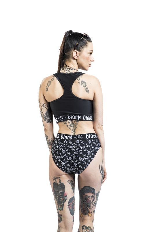 Gothicana By Emp "Bikini Top With Pentagram" Bikini Top Black By Black Blood By Gothicana
