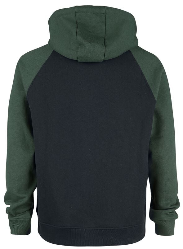 Gothicana By Emp "Black/Green Hoodie With Raglan Sleeves" Hoodie Jacket Black/dark Green By RED By EMP
