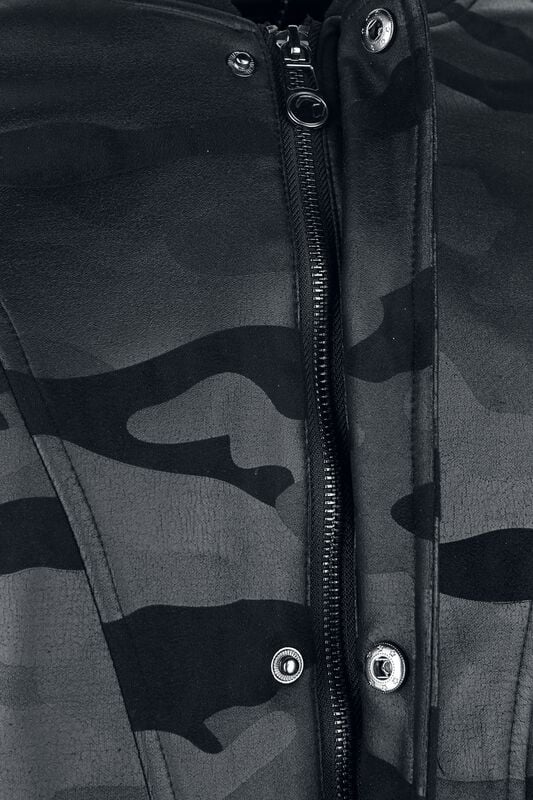 Gothicana By Emp "Black On Black" Between-seasons Jacket Black By Black Premium By EMP