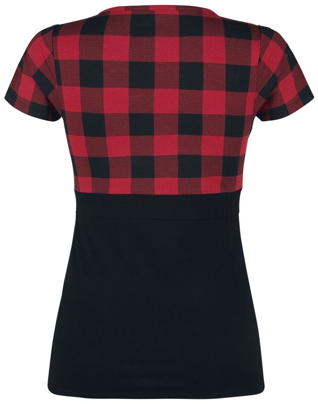 Gothicana By Emp "Black/Red T-shirt In Rockabilly Style" T-Shirt Black-bordeaux By Rock Rebel By EMP