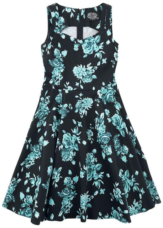 gothicana by emp "Black Rosaceae Swing Dress" Dress black-turquoise by H&R London