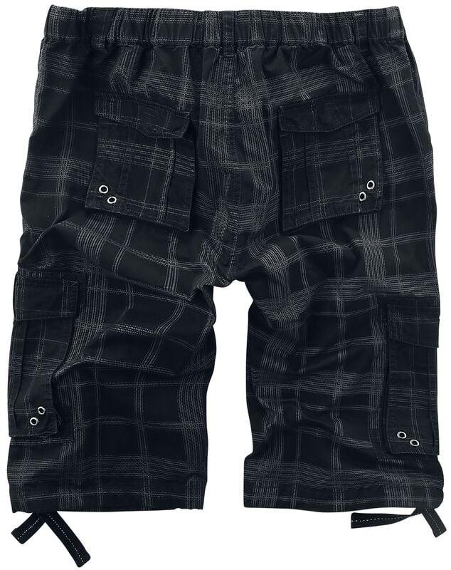 Gothicana By Emp "Black Shorts With Check Pattern" Shorts Black-grey By Black Premium By EMP