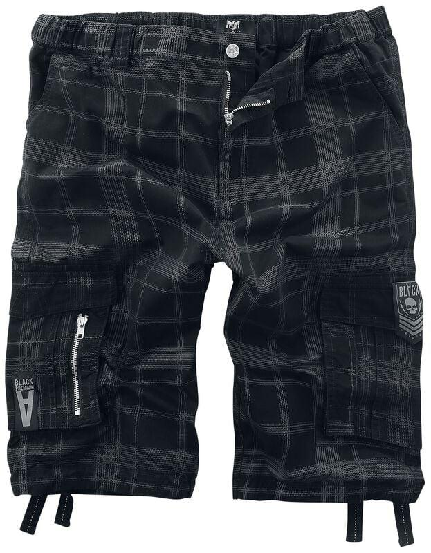 gothicana by emp "Black shorts with check pattern" Shorts black-grey by Black Premium by EMP