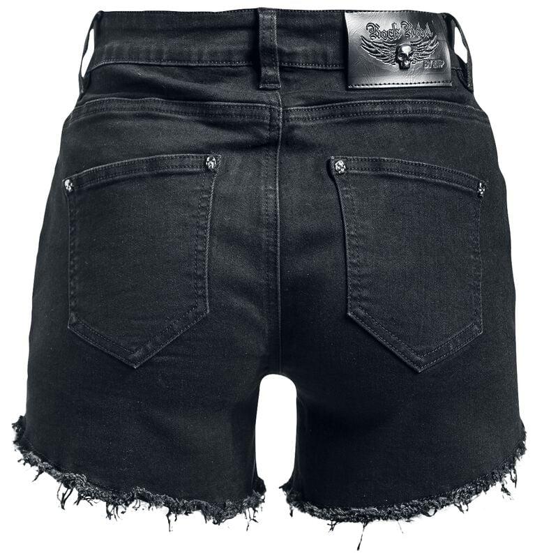 Gothicana By Emp "Black Shorts With Rhinestone Appliqué" Shorts Black By Rock Rebel By EMP