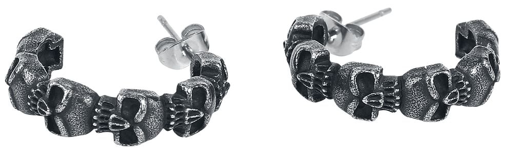 gothicana by emp "Black Skulls" Earring Set silver-coloured by etNox