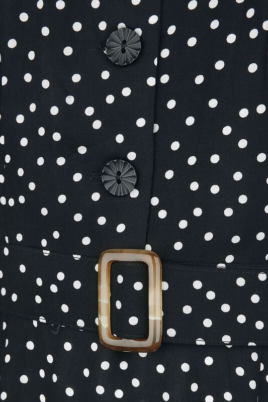 Gothicana By Emp "Black Spot Dress" Midi Dress Black-white By Banned Retro