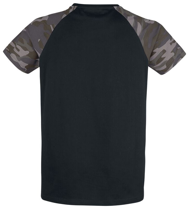 Gothicana By Emp "Black T-shirt With Camouflage Rockhand Print" T-Shirt Black By EMP Stage Collection