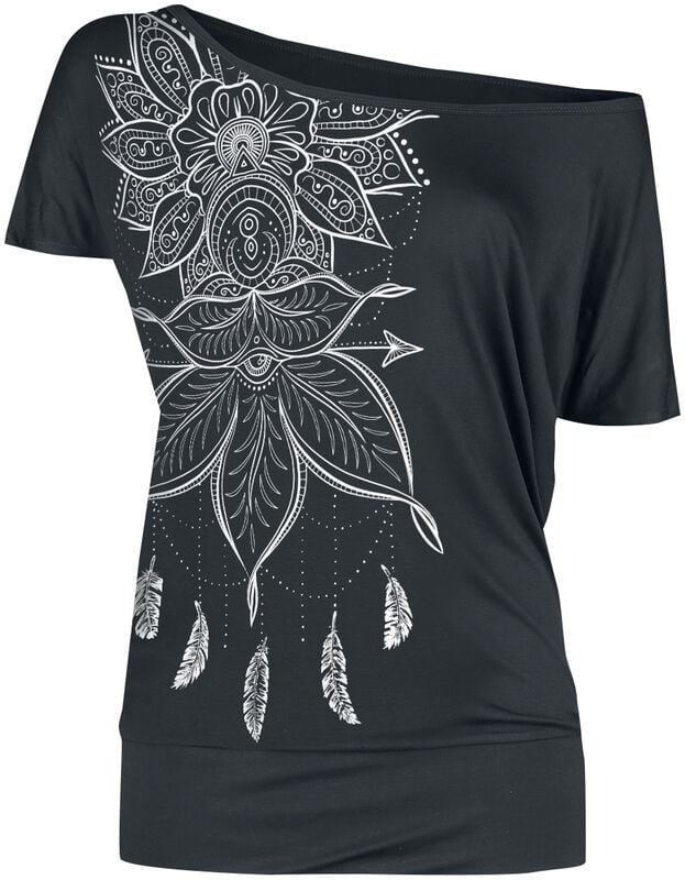 Gothicana By Emp "Black T-shirt With Print And Round Neckline" T-Shirt Black By Gothicana By EMP