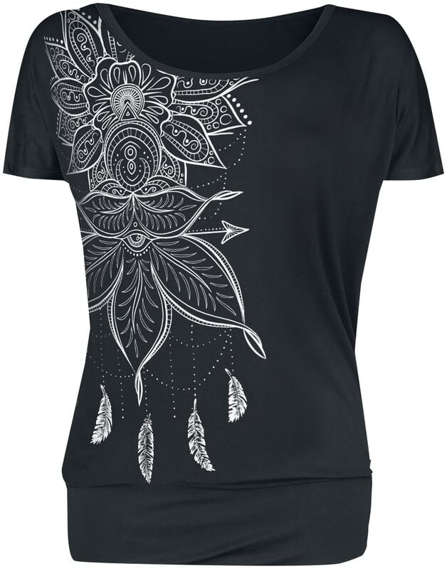 gothicana by emp "Black T-shirt with Print and Round Neckline" T-Shirt black by Gothicana by EMP