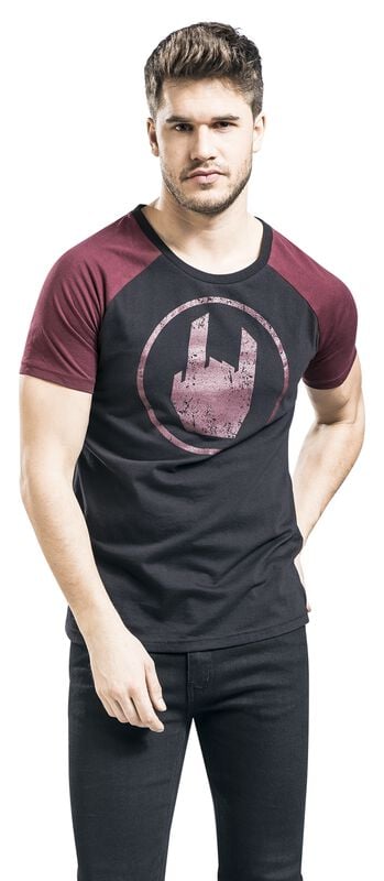 Gothicana By Emp "Black T-shirt With Red Rockhand Print" T-Shirt Black By EMP Stage Collection