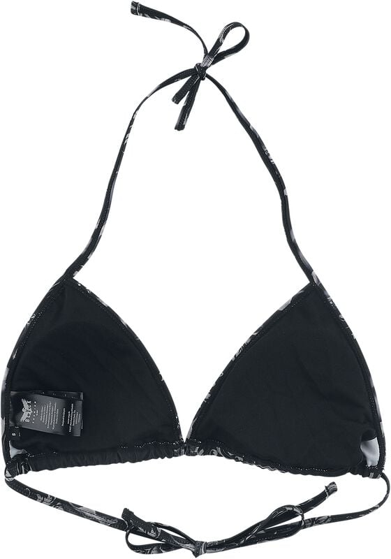 Gothicana By Emp "Black Triangle Bikini Top With Skull Print" Bikini Top Black By Black Premium By EMP