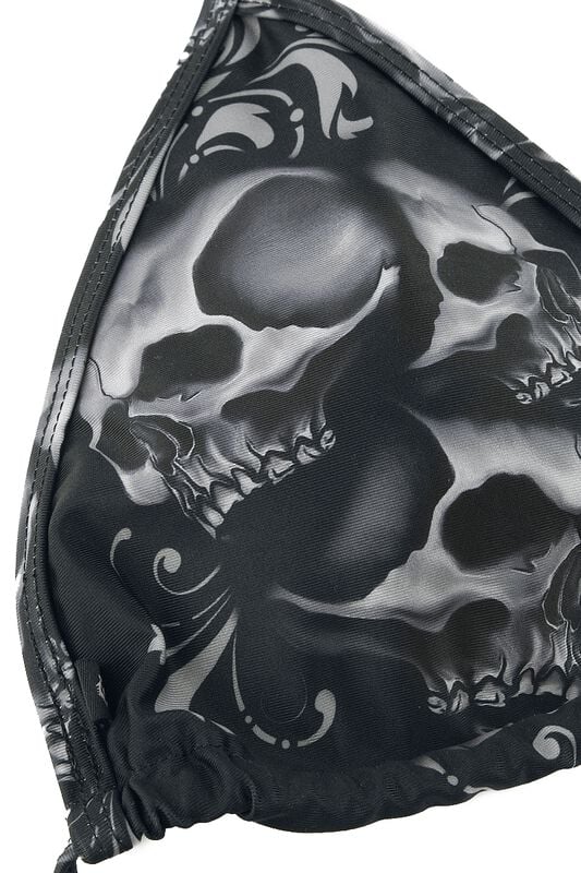 Gothicana By Emp "Black Triangle Bikini Top With Skull Print" Bikini Top Black By Black Premium By EMP