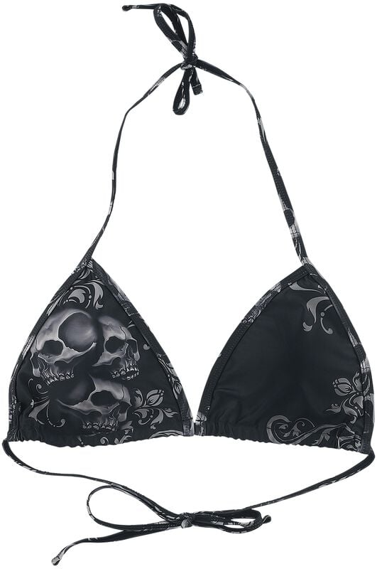 gothicana by emp "Black Triangle Bikini Top with Skull Print" Bikini Top black by Black Premium by EMP