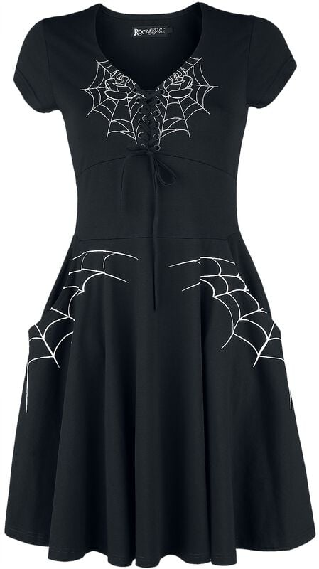 gothicana by emp "Black Widow Dress" Mini Dress black-white by Rockabella