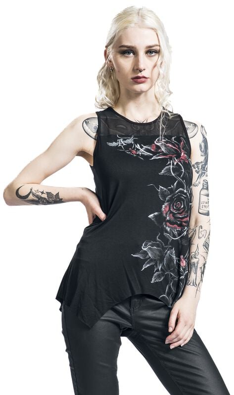 Gothicana By Emp "Bleeding Rose" Top Black By Alchemy England
