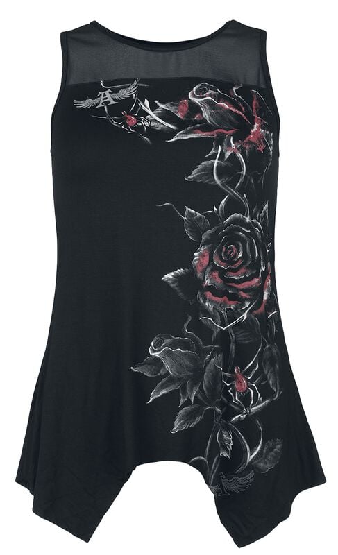 gothicana by emp "Bleeding Rose" Top black by Alchemy England