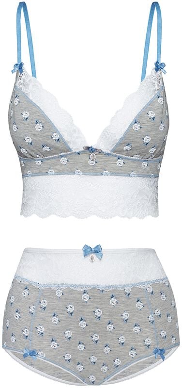 gothicana by emp "Blue Rose Set" Bra grey-white by Vive Maria