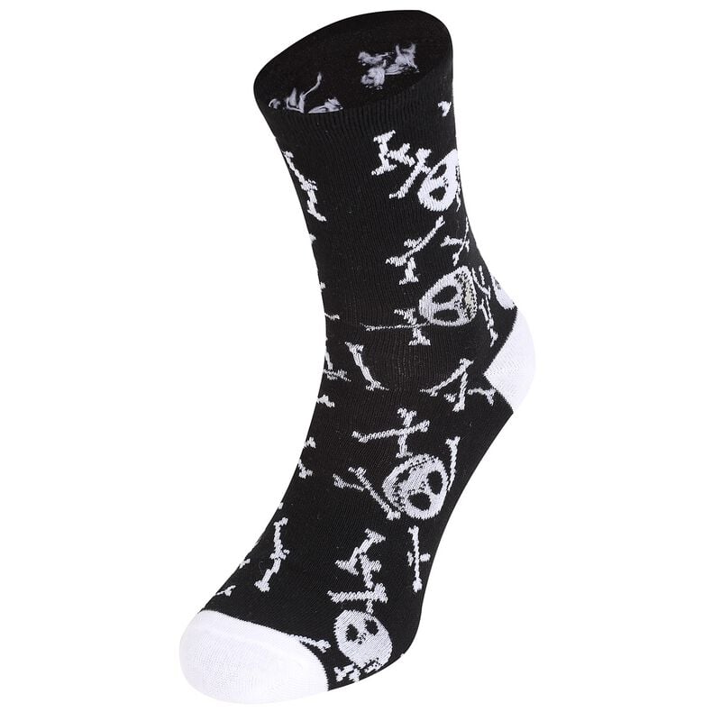 Gothicana By Emp "Bones" Socks Black-white By The Nightmare Before Christmas