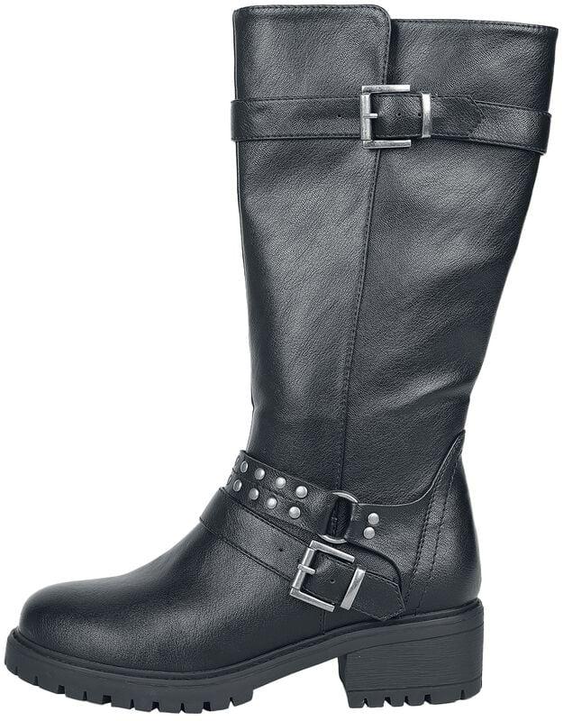 Gothicana By Emp "Boots With Buckles And Studs" Boots Black By Rock Rebel By EMP