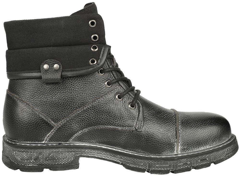 Gothicana By Emp "Boots With Used Details And Double Shaft" Boot Black By Black Premium By EMP