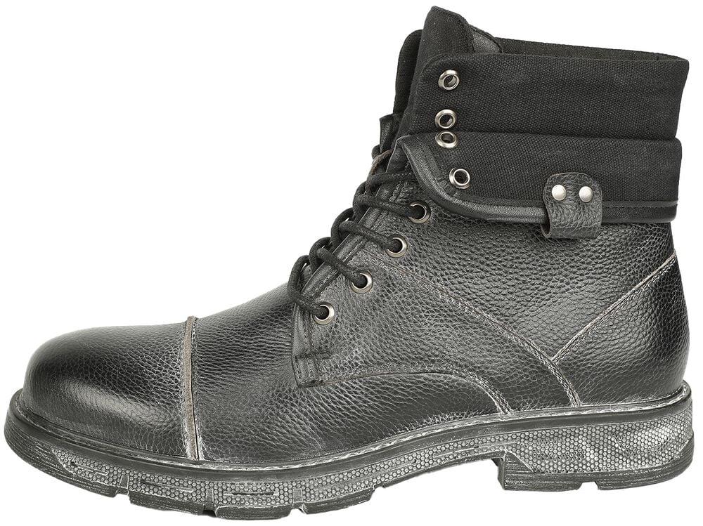 Gothicana By Emp "Boots With Used Details And Double Shaft" Boot Black By Black Premium By EMP