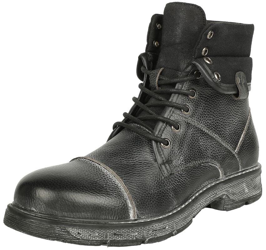 gothicana by emp "Boots With Used Details And Double Shaft" Boot black by Black Premium by EMP