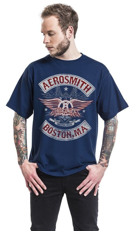 Gothicana By Emp "Boston Pride" T-Shirt Navy By Aerosmith