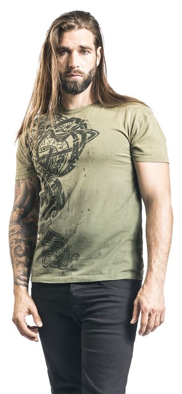 Gothicana By Emp "Boulder Tattoo" T-Shirt Green By Outer Vision