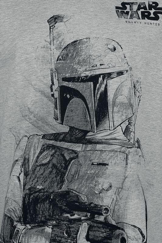 Gothicana By Emp "Bounty Hunter" T-Shirt Mottled Light Grey By Star Wars
