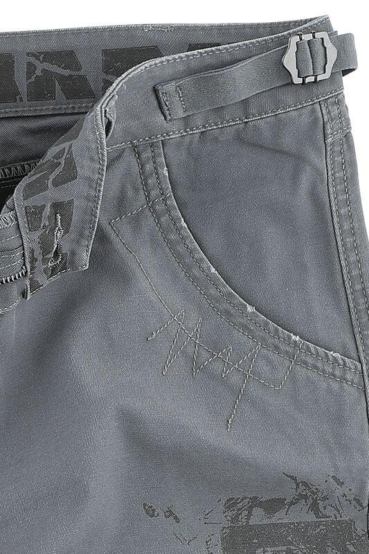 Gothicana By Emp "Broken Logo" Shorts Grey By Rammstein