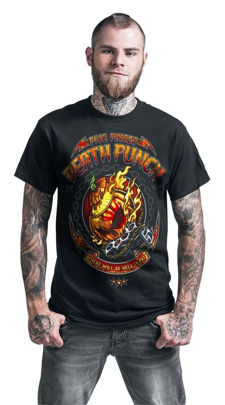 Gothicana By Emp "Burning Pumpkin Halloween" T-Shirt Black By Five Finger Death Punch