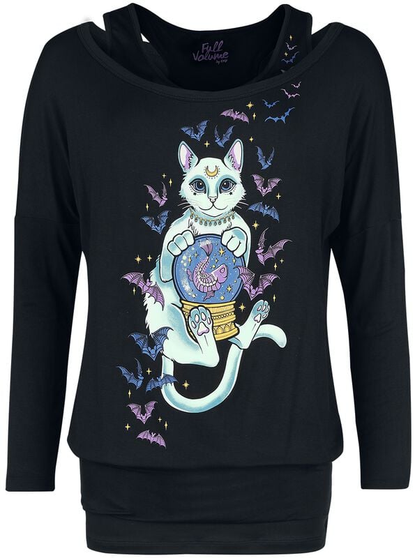 Gothicana By Emp "Busting Loose" Long-sleeve Shirt Black By Full Volume By EMP