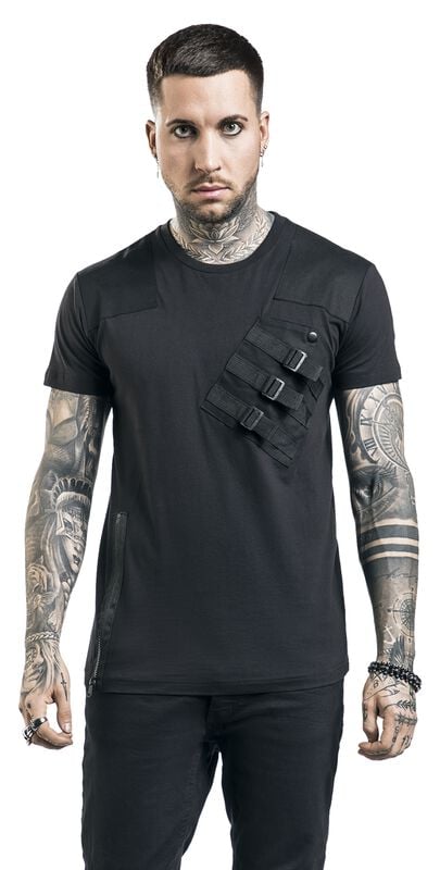 Gothicana By Emp "Cadet Top" T-Shirt Black By Chemical Black