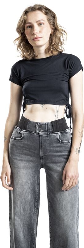 Gothicana By Emp "Calantha Crop Top" T-Shirt Black By Innocent