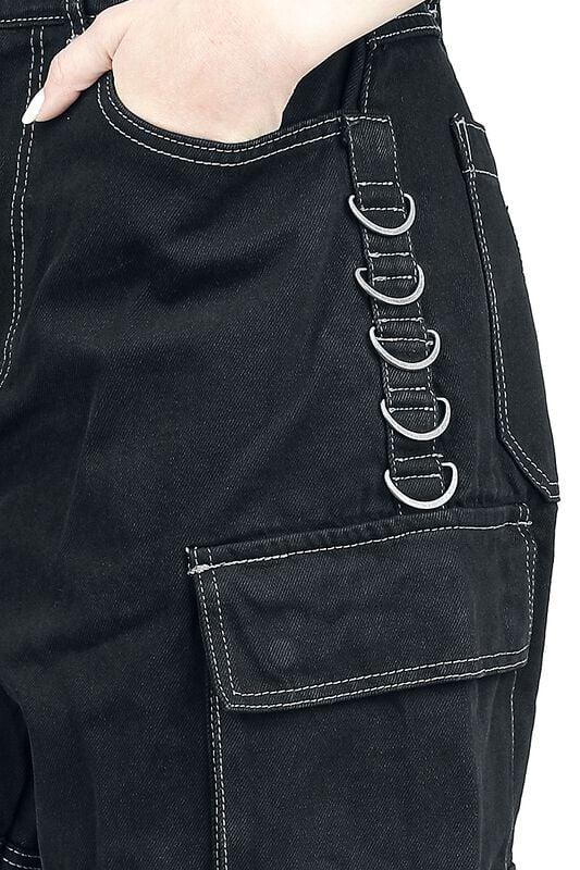 Gothicana By Emp "Cameron Jeans" Cargo Trousers Black By Hell Bunny