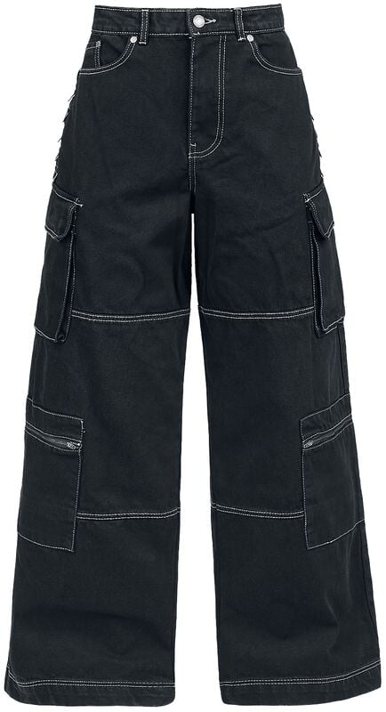 gothicana by emp "Cameron Jeans" Cargo Trousers black by Hell Bunny