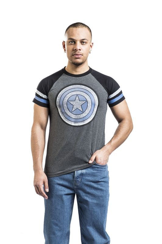 Gothicana By Emp "Captain America Shield" T-Shirt Multicolour By Captain America