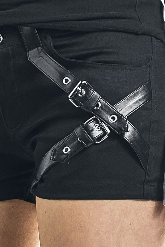 Gothicana By Emp "Cara Shorts" Hot Pants Black By Chemical Black