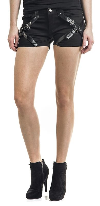 Gothicana By Emp "Cara Shorts" Hot Pants Black By Chemical Black